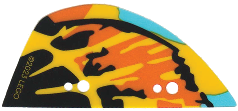 Lego Wing, Skimwing, Left, Tailwing, Orange, Black, Yellow, and Trans-Light Blue Print