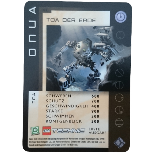 Lego Trading Card, Bionicle Game: QftM - 61 Toa - Onua - Toa of Earth / [No Color/Any Color]
