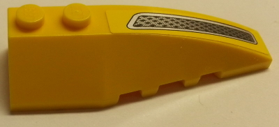 Lego Wedge 6 x 2 Right with Engine Vent Hole Pattern (Sticker) - Set 8166