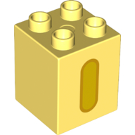 Lego Duplo Brick 2 x 2 x 2 with Yellow 'I' Print