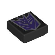 Lego Tile 1 x 1 with Dark Purple Sound Wave Print
