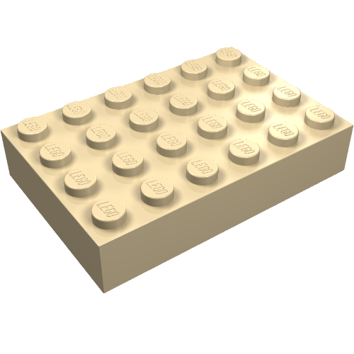 Lego Brick 4 x 6 / Tan