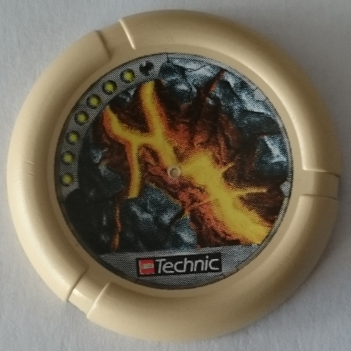 Lego Large Figure Throwing Disk, Granite / Rock, 7 Pips, Lava Filled Deep Crevice Print