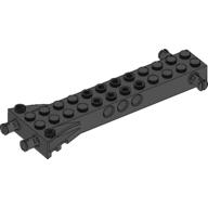 Lego Technic Brick Special 12 x 2 with 2 Side and 2 End Pins, Technic Holes, and 4W Flared End / Black