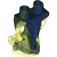 Lego Lower Body, Ghost with Marbled Dark Blue Pattern / Trans-Neon Green