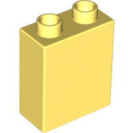 Lego Duplo Brick 1 x 2 x 2 with Bottom Tube / Bright Light Yellow