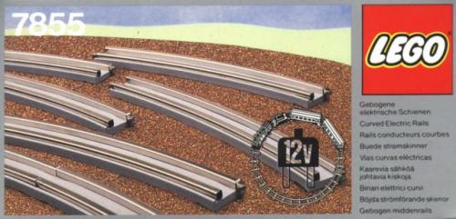 Lego 8 Curved Electric Rails Gray 12v