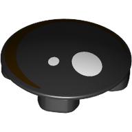 Lego Plate Round 2 x 2 with Rounded Bottom with White Circles / Eye Print