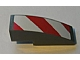 Lego Slope, Curved 3 x 1 with Red and White Danger Stripes Pattern Model Right Side (Sticker) - Sets 7208 / 7630 / 7633 / 7936 / Dark Bluish Gray