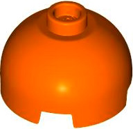 Lego Brick, Round 2 x 2 Dome Top / Reddish Orange