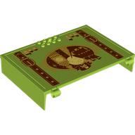 Lego Plate Special Book 11 x 16 with 2 x 4 Container, 2 x 4 Studs on Edge, Hole with Reddish Brown Straps, Big Ben, Pirate Ship, Moon Print / Lime