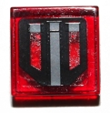 Lego Tile 1 x 1 with SW Sensors Pattern (Sticker) - Set 7957 / Trans-Red