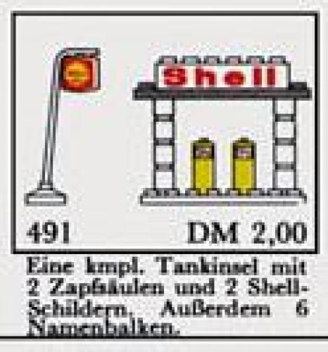 Lego Shell Station Brick and Sign, 6 Named Beams