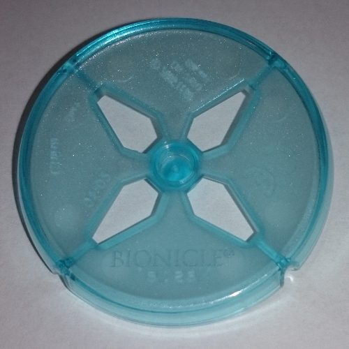 Lego Projectile, Disk, 4 Holes / Trans-Light Blue