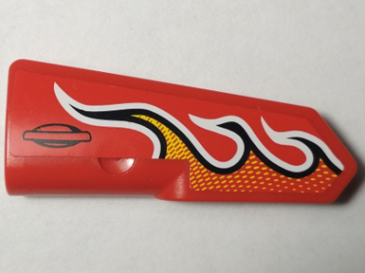 Lego Technic, Panel Fairing #22 Very Small Smooth, Side A with Flames Pattern (Sticker) - Set 42005