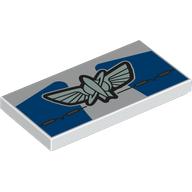 Lego Tile 2 x 4 with Lightyear Symbol, Blue Background Print