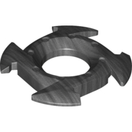 Lego Ring 4 x 4 with 2 x 2 Opening and 4 Arrow Ends (Ninjago Spinner Crown) / Pearl Titanium