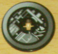 Lego Technic, Disk 3 x 3 with Machinery Pattern 1 (Sticker) - Set 4504