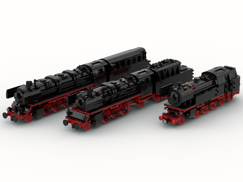 Lego German Steam Locomotives Moc-Pack (BR23, BR44, BR66) (8w)