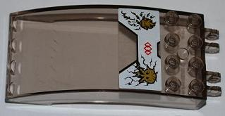 Lego Windscreen 8 x 4 x 2 Curved with Locking Dual 2 Fingers with Ninjago Kai and Jay Gold Emblems on White Background Pattern (Sticker) - Set 9449