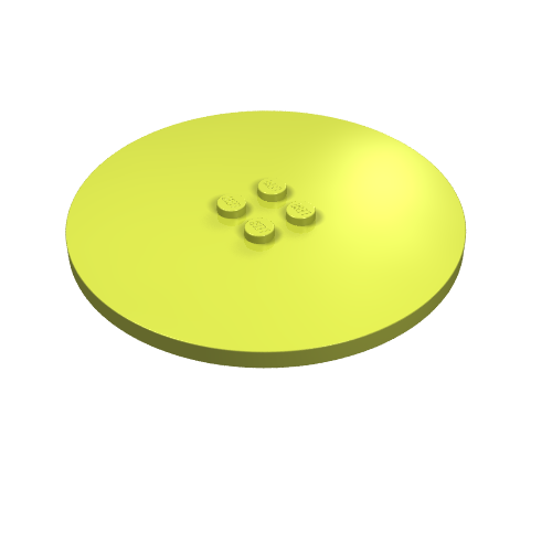 Lego Plate Special Round 8 x 8 with 2 x 2 Center Studs with Groove / Medium Lime