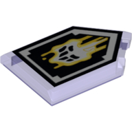 Lego Tile Special 2 x 3 Pentagonal with Nexo Power Shield Print - Malicious Melting / Trans-Purple