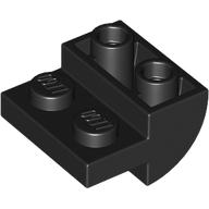Lego Brick Curved Inverted 2 x 2 with 1 x 2 Cutouts / Black