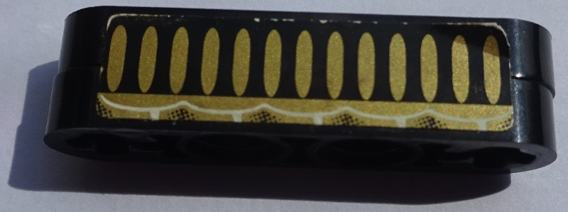 Lego Stickered Assembly 4 x 1 with Black and Gold Grille Pattern (Sticker) - Set 8007