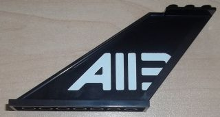 Lego Tail 12 x 2 x 5 with 'A113' Pattern on Both Sides (Stickers) - Set 8638 / Black