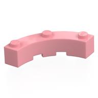 Lego Brick Round Corner 4 x 4 Macaroni Wide with 3 Studs / Warm Pink