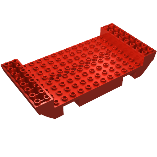 Lego Boat Hull Section, Large Middle 8 x 16 x 2 1/3 with 8 or 9 Holes / Red