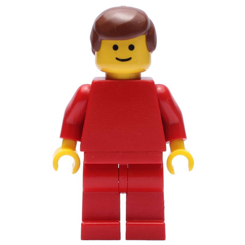 Lego Red Torso, Red Legs, Reddish Brown Hair