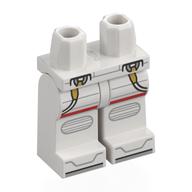 Lego Hips and White Legs with Astronaut Space Suit, Straps, Gold Buckles, Red Lines Print