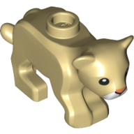 Lego Animal, Cat / Cub with Pink Nose and White Muzzle Print