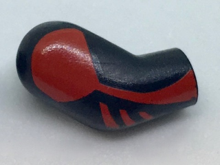 Lego Arm, Right with Red Shoulder and Stripes Pattern / Black