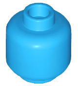 Lego Minifigure, Head (Plain) / Dark Azure