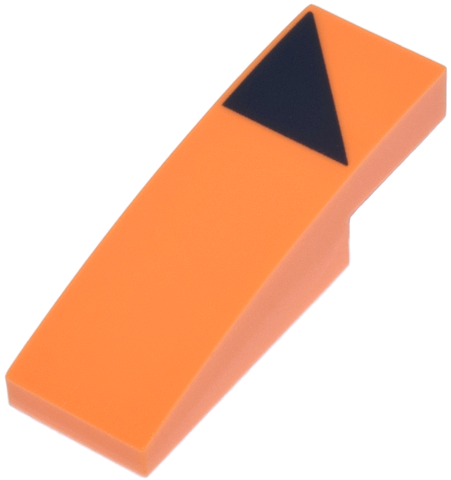 Lego Slope, Curved 3 x 1 x 2/3 with Black Triangle Pattern