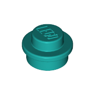 Lego Plate Round 1 x 1 with Solid Stud / Dark Turquoise