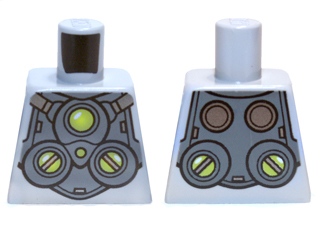 Lego Torso Armor with Lime Circles Pattern (Doc Ock) / Light Bluish Gray