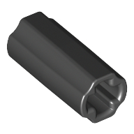 Lego Technic Axle Connector Smooth [with x Hole + Orientation] / Black