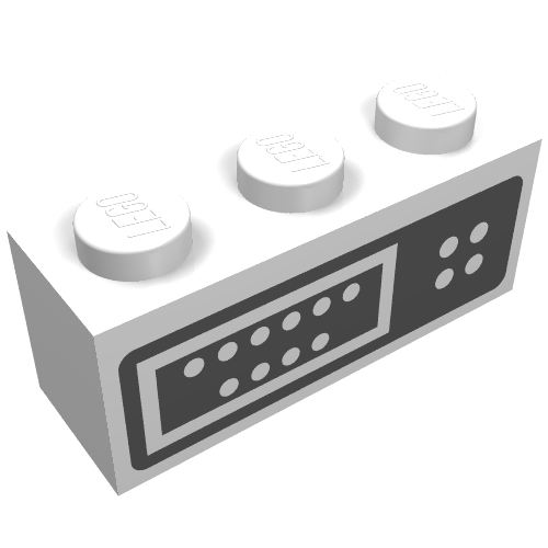 Lego Brick 1 x 3 with Control Panel Print