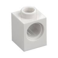 Lego Technic Brick 1 x 1 with Pin Hole / White