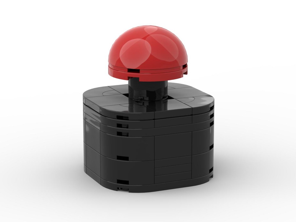 Lego Pushable Big Red Button (black version)