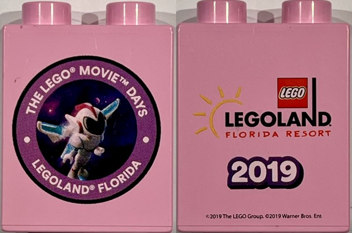 Lego Duplo, Brick 1 x 2 x 2 with The LEGO Movie Days LEGOLAND Florida Resort 2019, Sweet Mayhem Minifigure Pattern