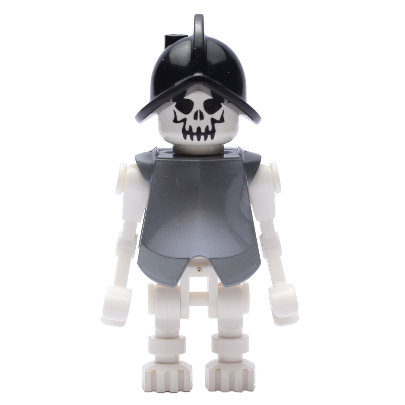 Lego Skeleton, Evil Face, Armor and Helmet, Bent Arms
