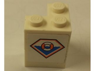 Lego Stickered Assembly 2 x 2 x 2 with Coast Guard Logo Pattern Model Left Side (Sticker) - Set 7726