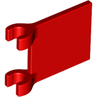 Lego Flag 2 x 2 Square, Flat Clip Edge [Thick Clips] / Red