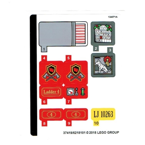 Lego Sticker Sheet for Set 10263-1