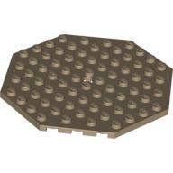 Lego Plate Special 10 x 10 Octagonal with Hole / Dark Tan