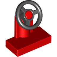 Lego Steering Stand 1 x 2 with Black Steering Wheel / Red